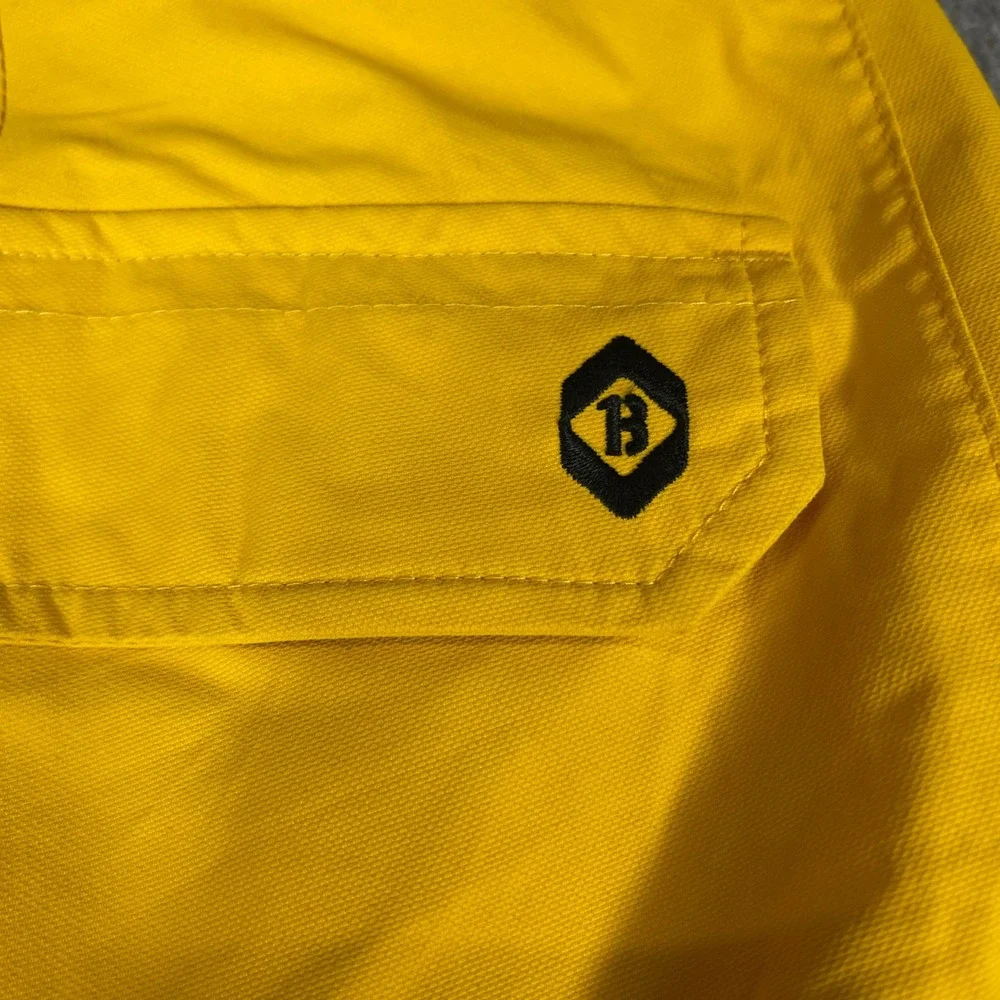 Burton Dryride Mens Yellow Snowboard Pants Cargo Pockets Large